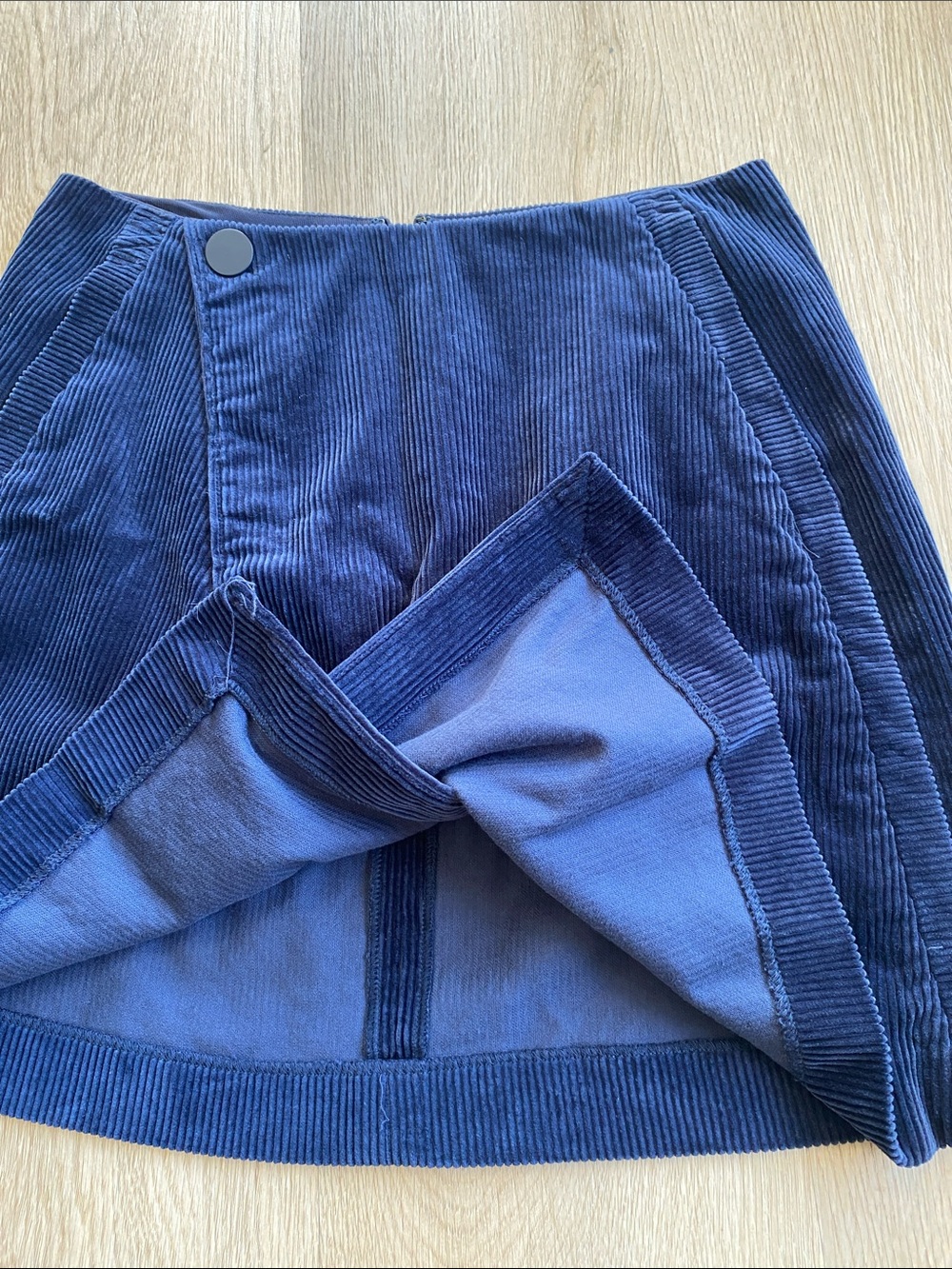 Club Monaco Navy Blue Corduroy Wrap Skort Mini Skirt Size 4 - Picture 4 of 10